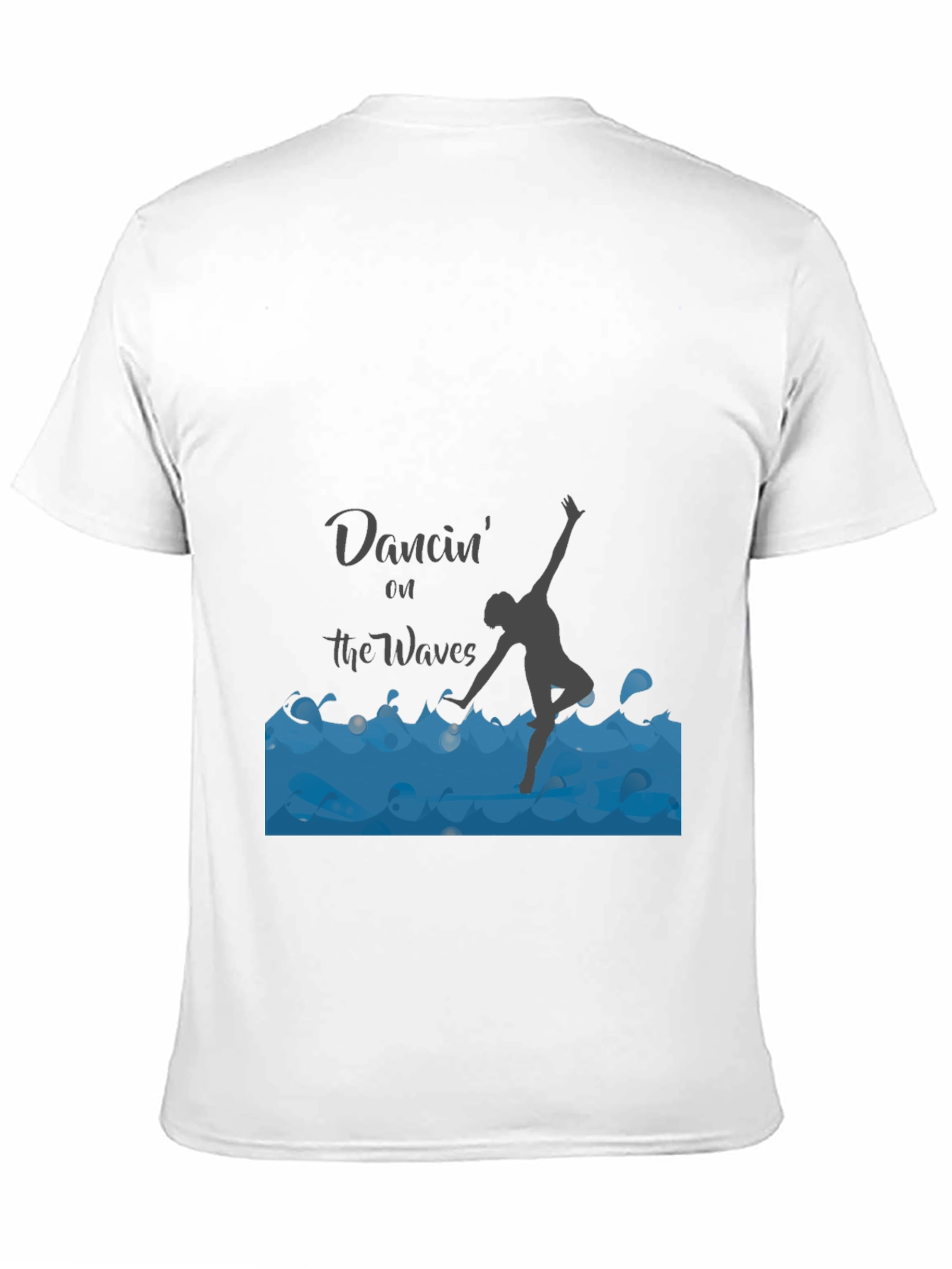 Camiseta Negra Bailando en las Olas - Diseño Único