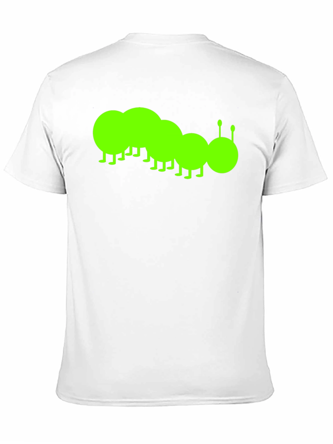 Camiseta Negra con Diseño de Oruga Verde Brillante