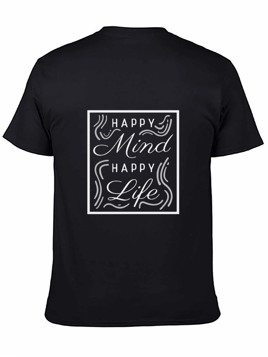 Camiseta Negra - Mente Feliz Vida Feliz