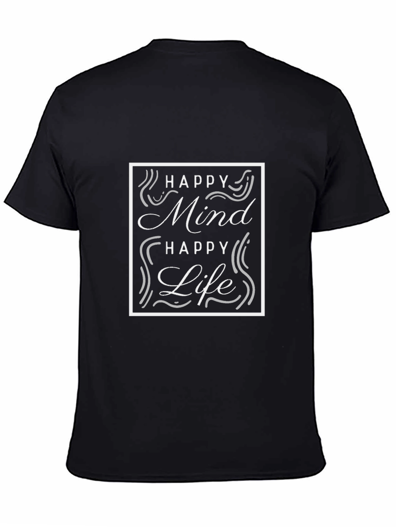Camiseta Negra - Mente Feliz Vida Feliz