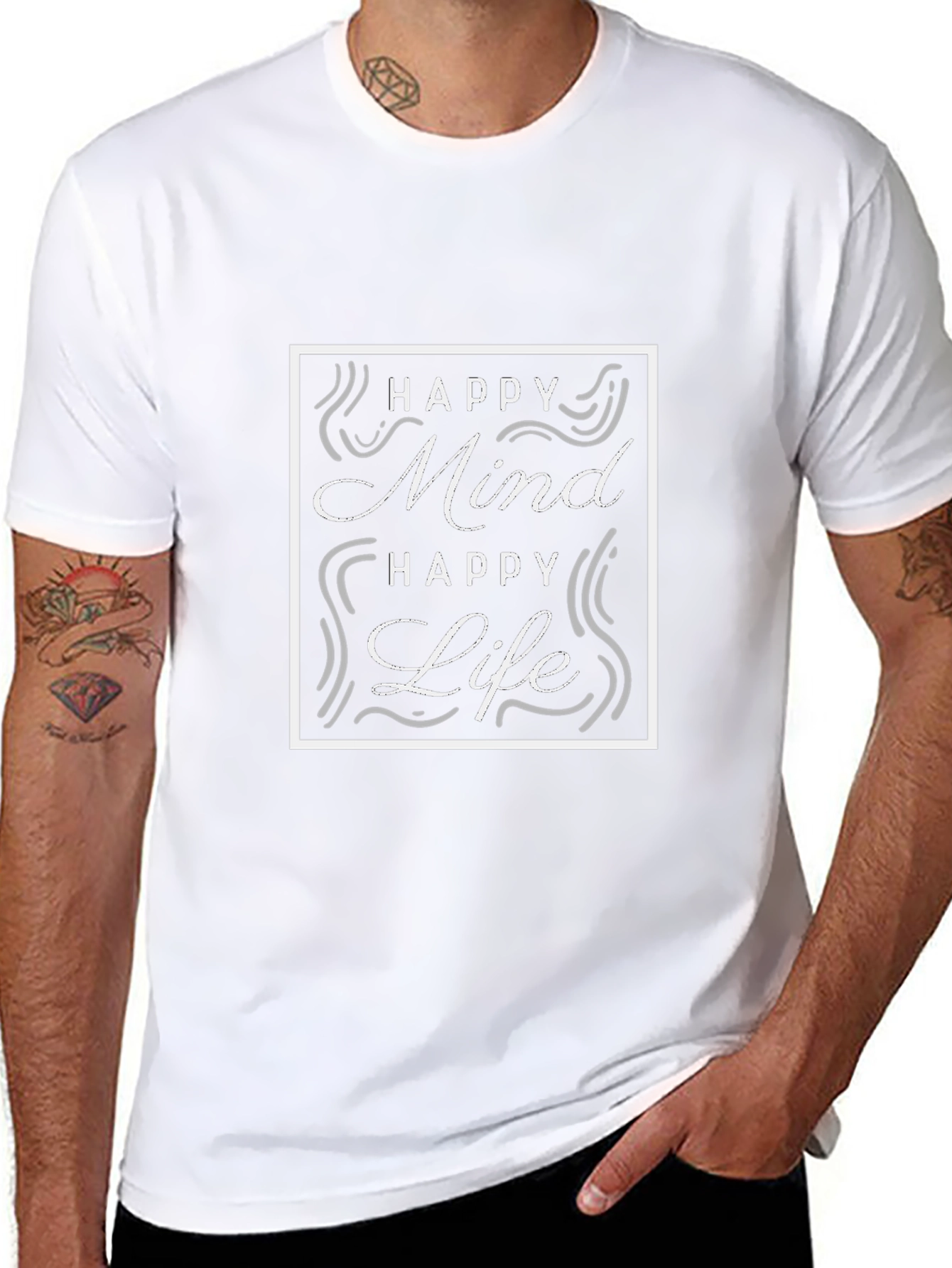 Camiseta Negra - Mente Feliz Vida Feliz