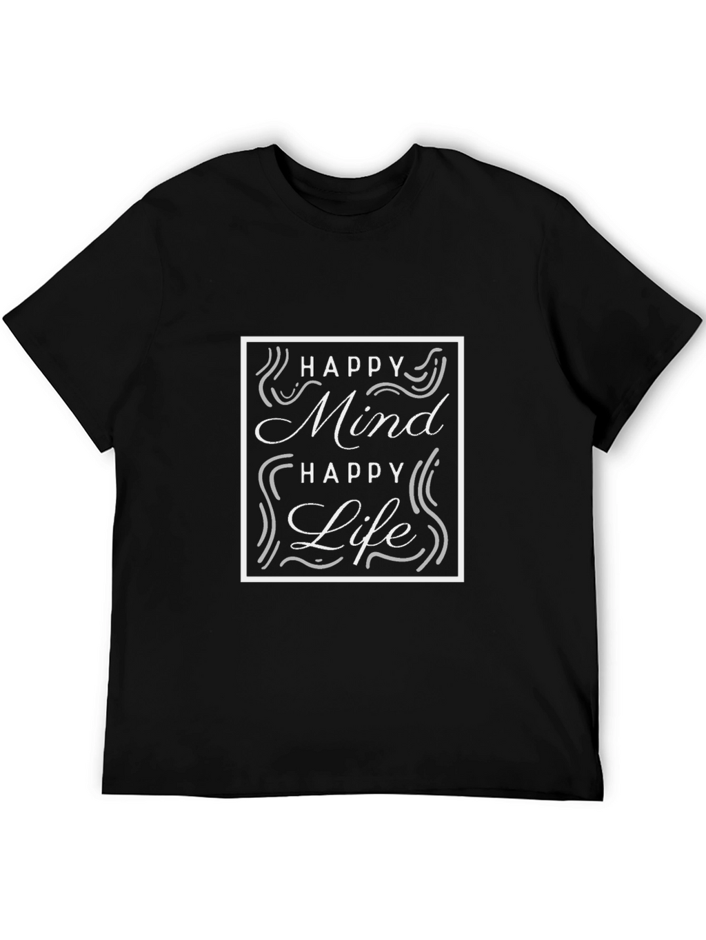 Camiseta Negra - Mente Feliz Vida Feliz