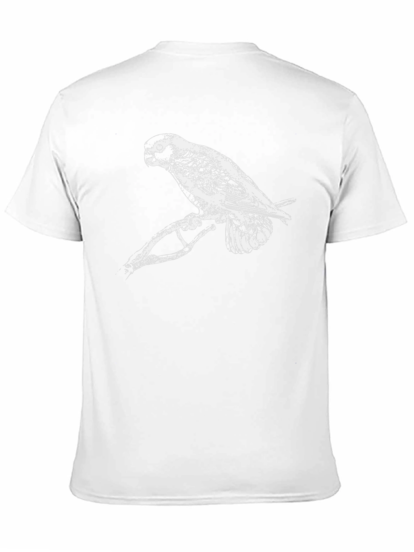 Camiseta Negra con Diseño de Ave en Rama