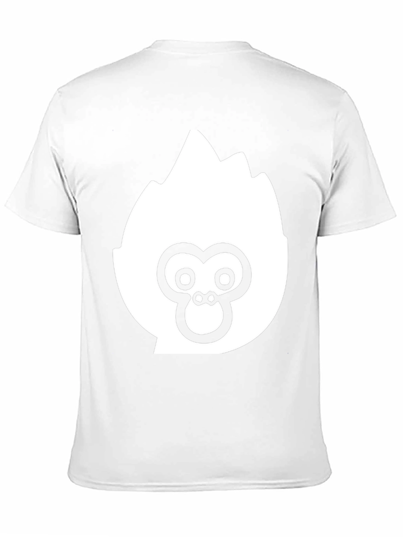 Camiseta Negra con Diseño Abstracto de Gorila Blanco