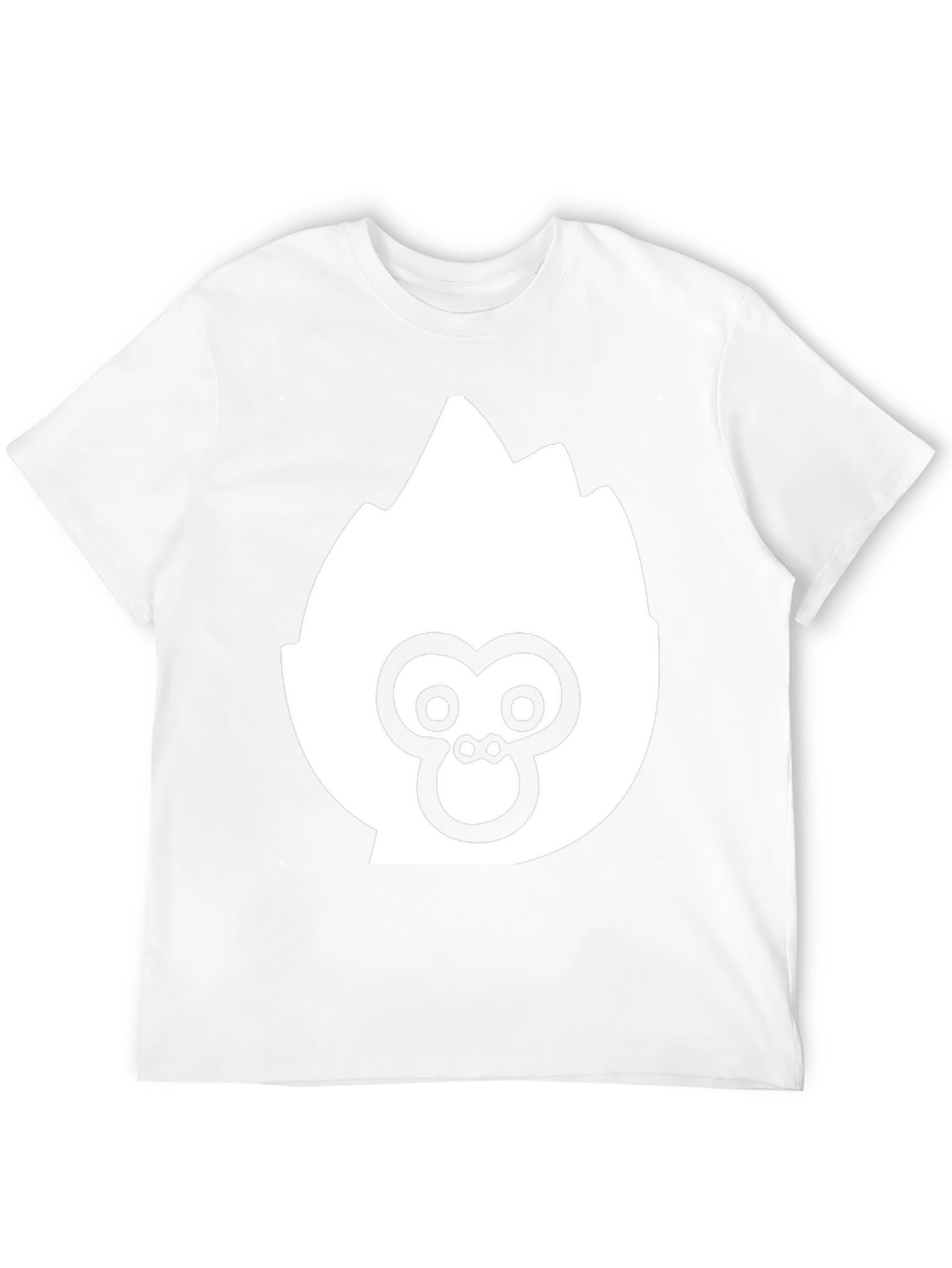 Camiseta Negra con Diseño Abstracto de Gorila Blanco
