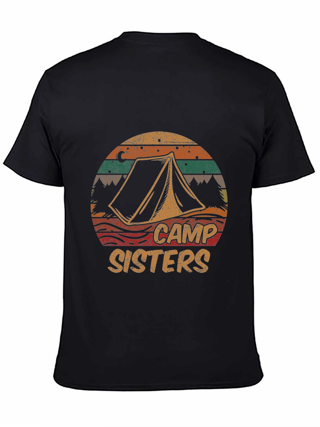 Camiseta Negra Camp Sisters Estilo Retro