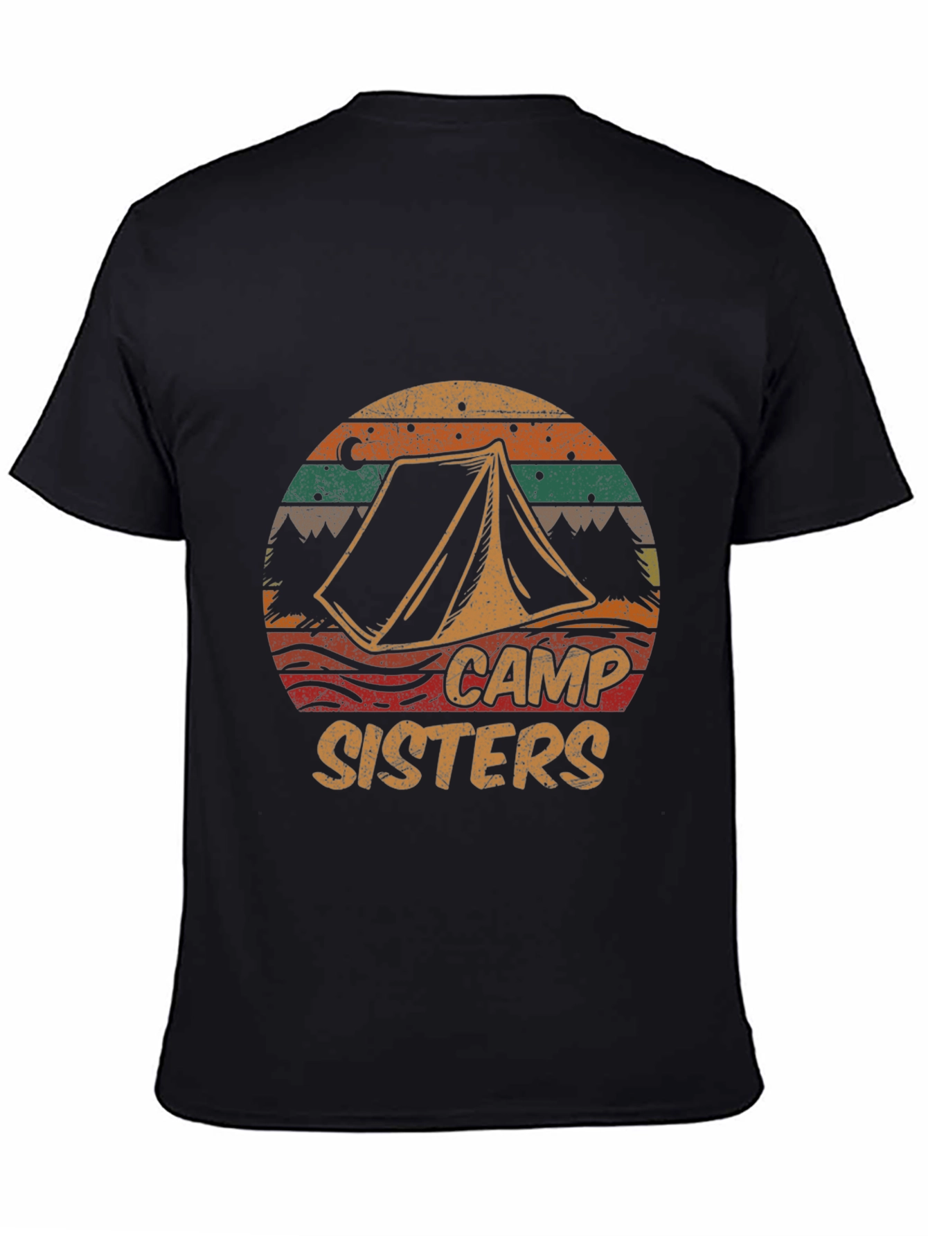 Camiseta Negra Camp Sisters Estilo Retro
