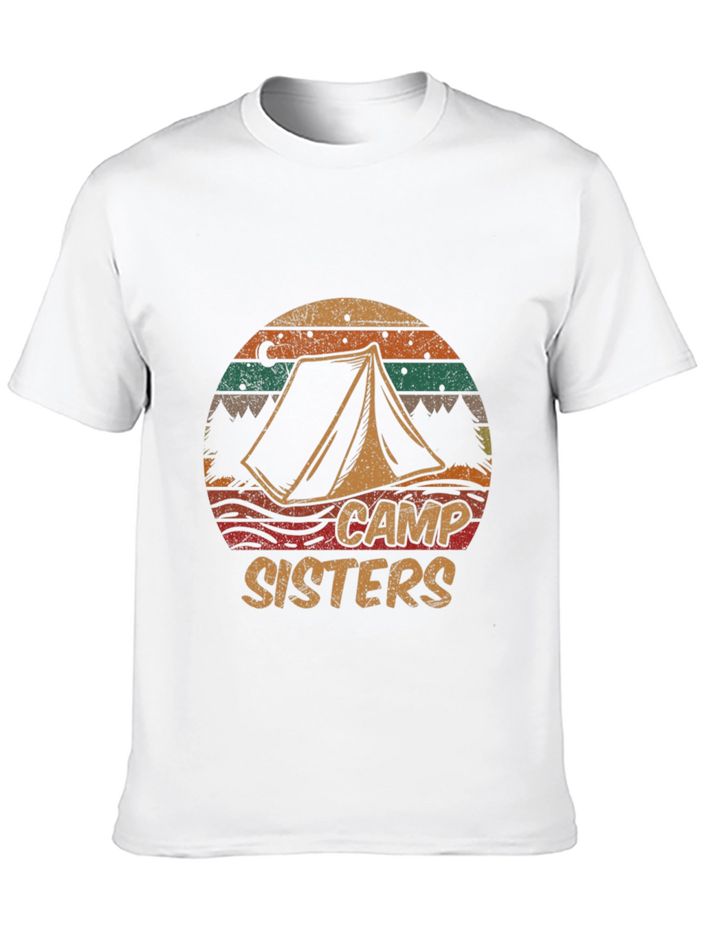 Camiseta Negra Camp Sisters Estilo Retro
