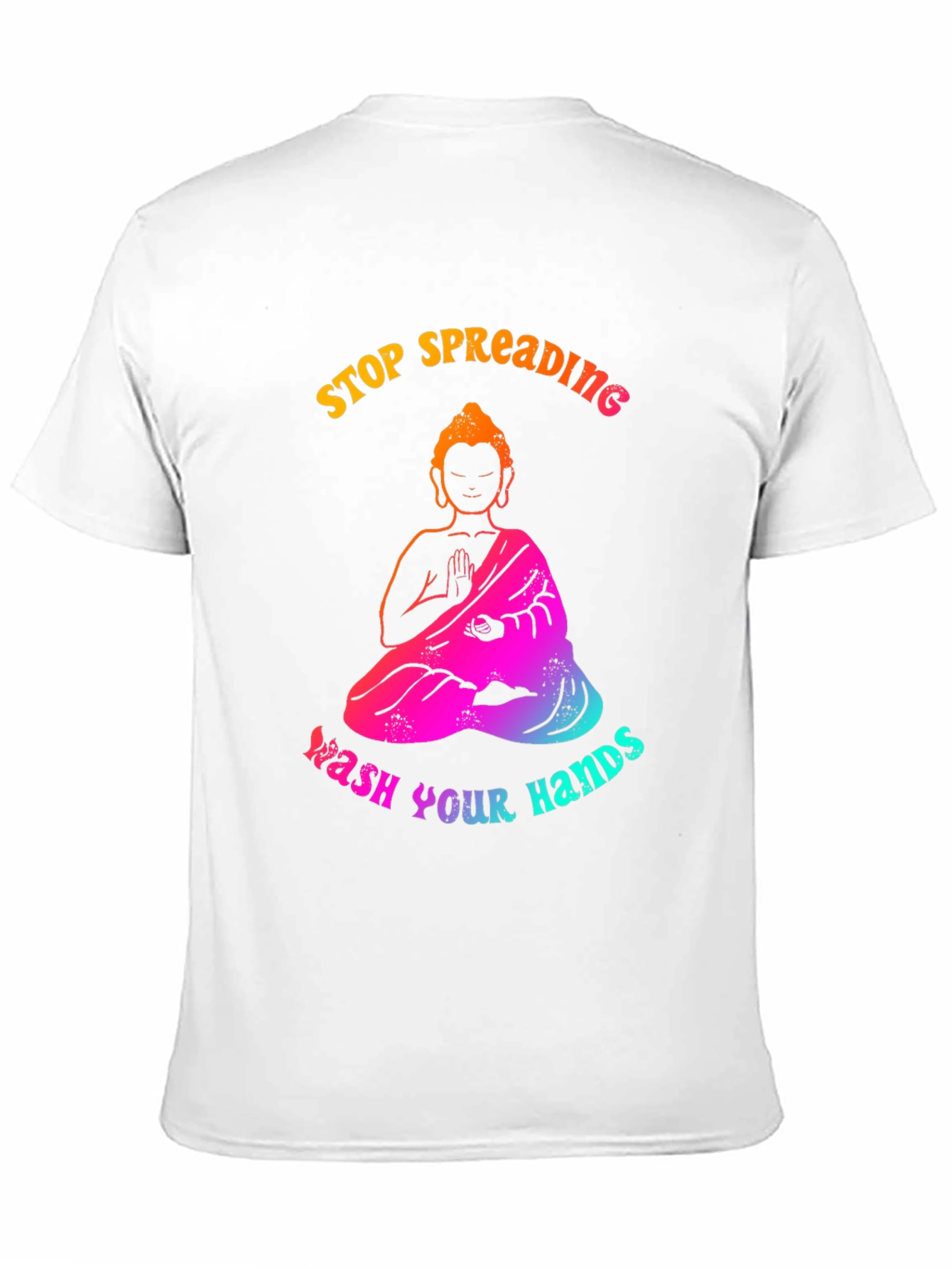 Camiseta Negra Buda Lava tus manos