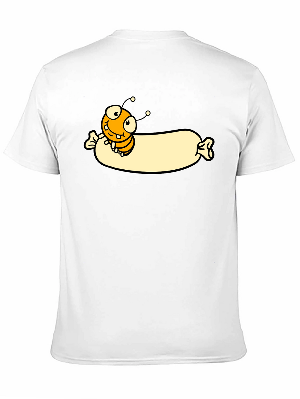 Camiseta Negra con Dibujo de Gusano Sonriente