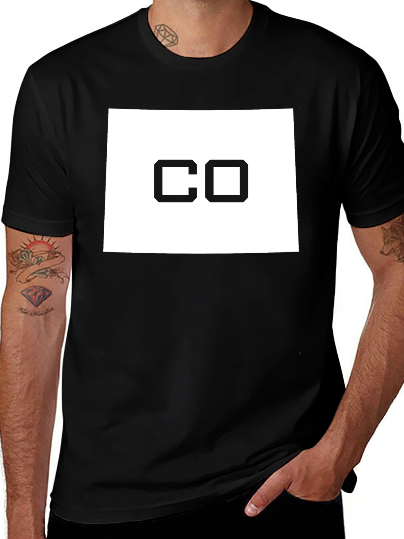 Camiseta Negra CO Colorado Unisex