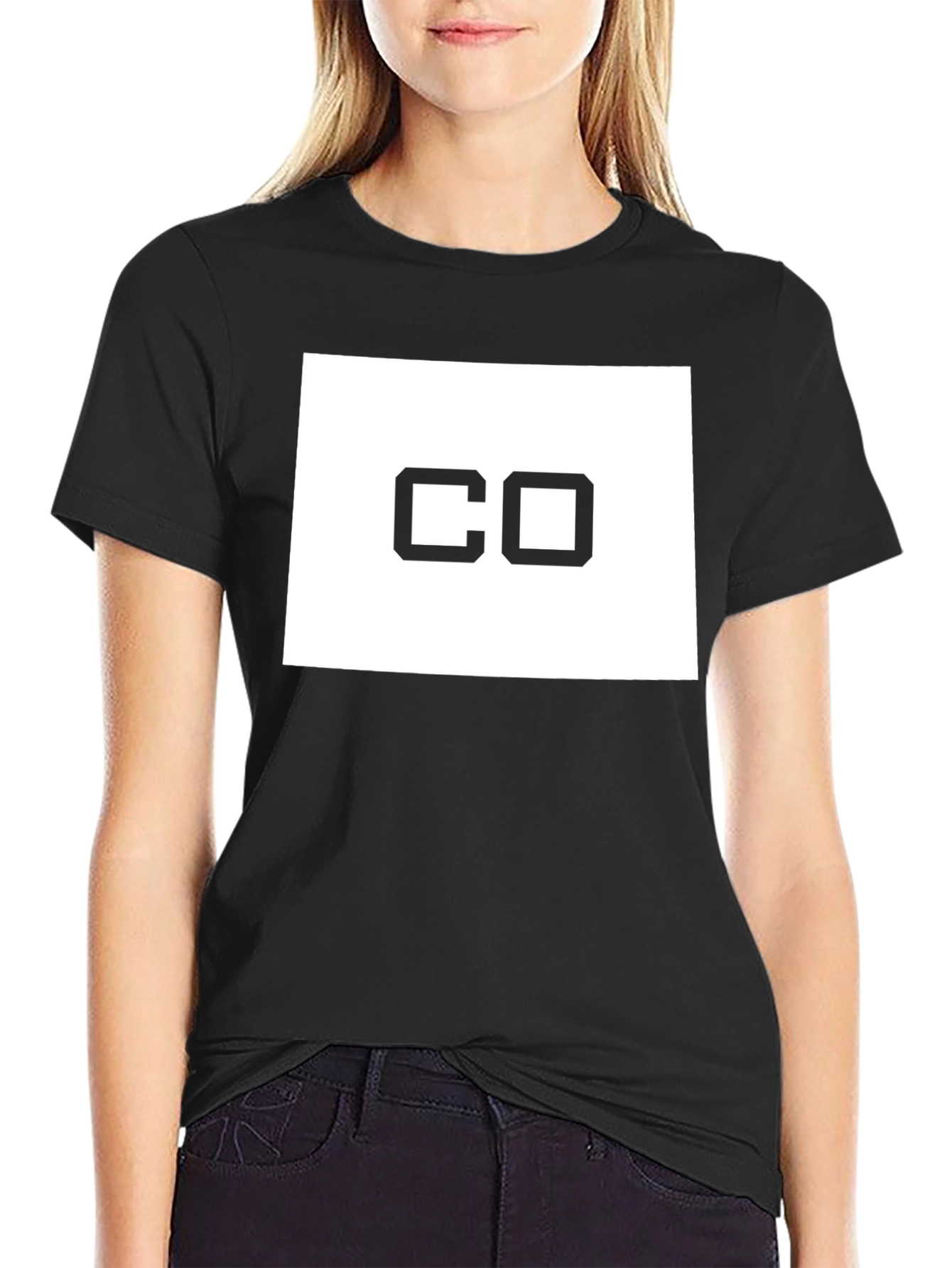 Camiseta Negra CO Colorado Unisex