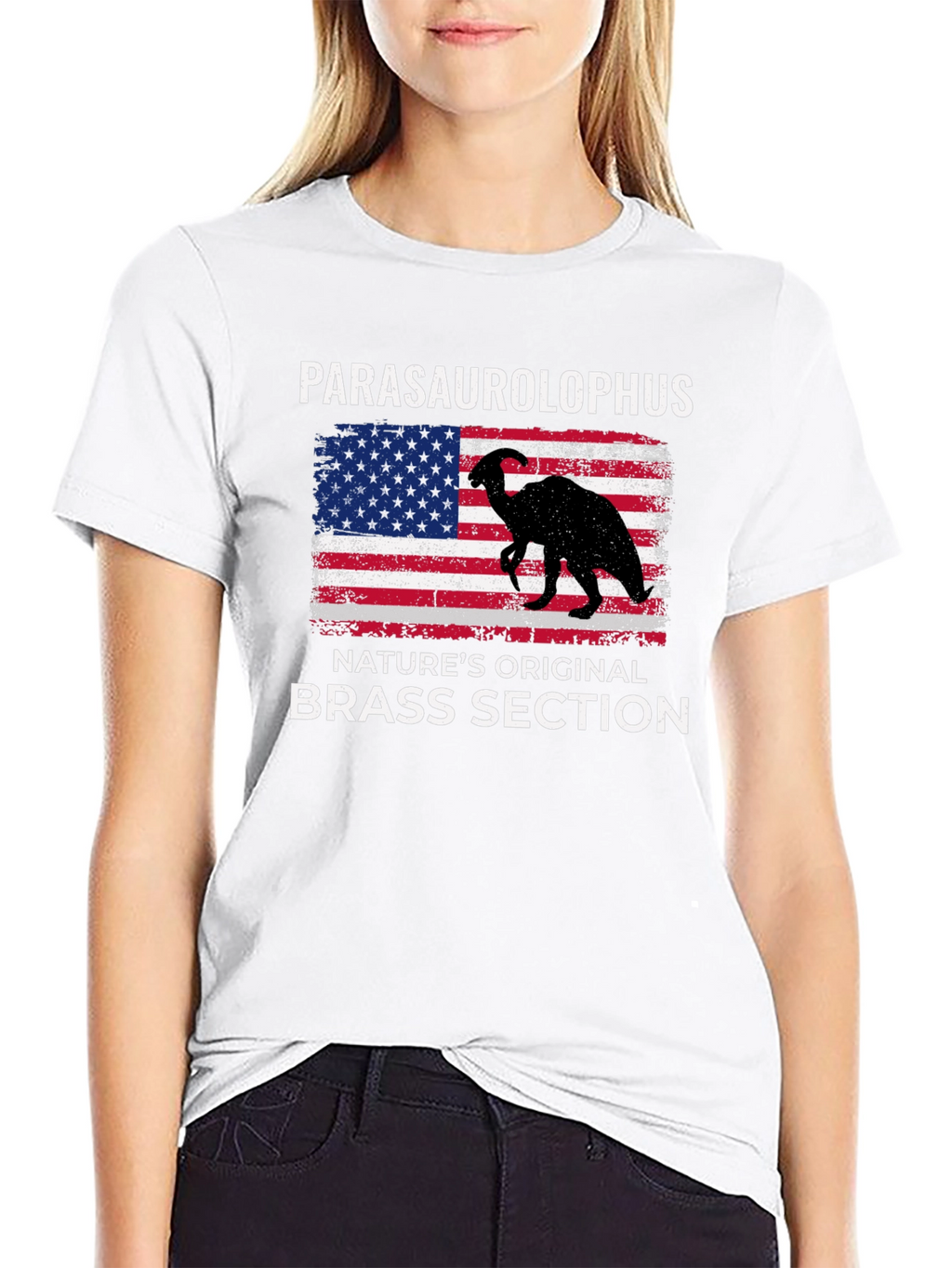 Camiseta Hombre Parasaurolophus Sección de Vientos Metálicos