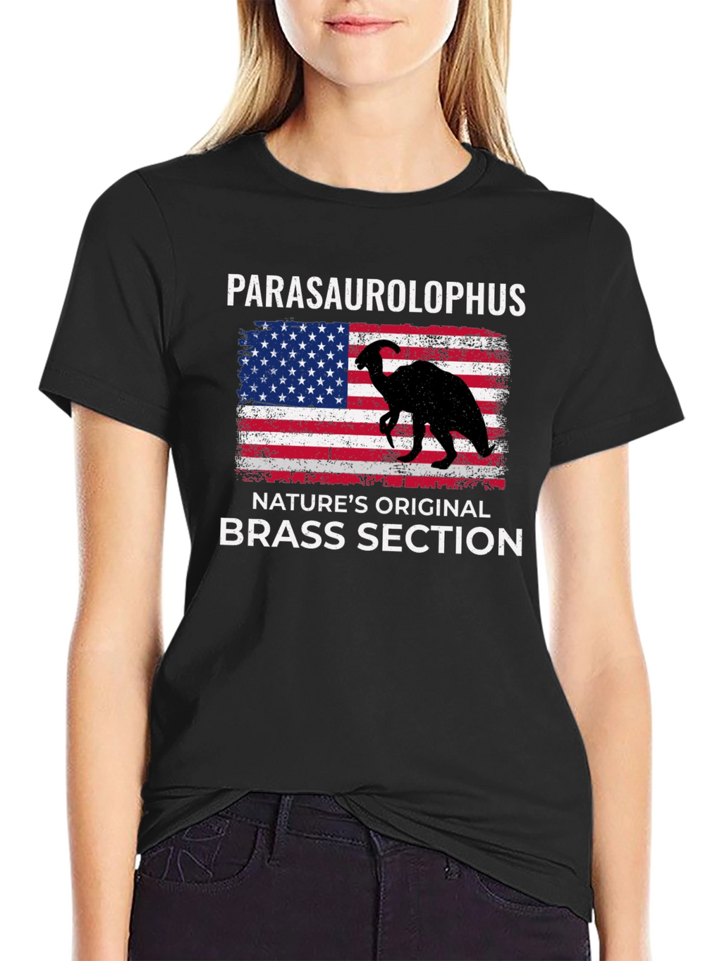 Camiseta Hombre Parasaurolophus Sección de Vientos Metálicos