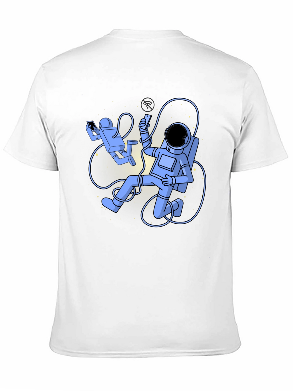 Camiseta Negra con Diseño de Astronautas Digitales