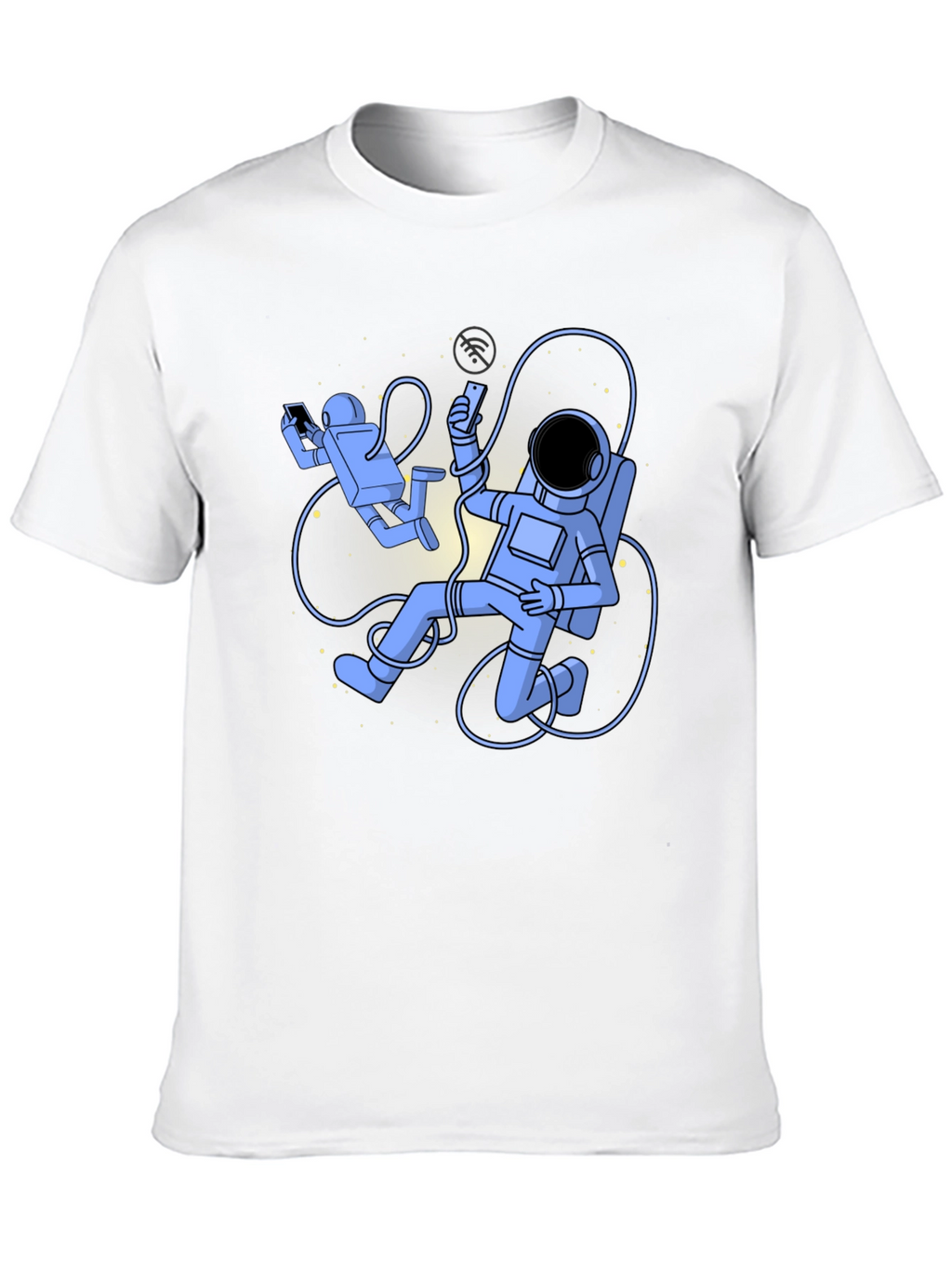 Camiseta Negra con Diseño de Astronautas Digitales