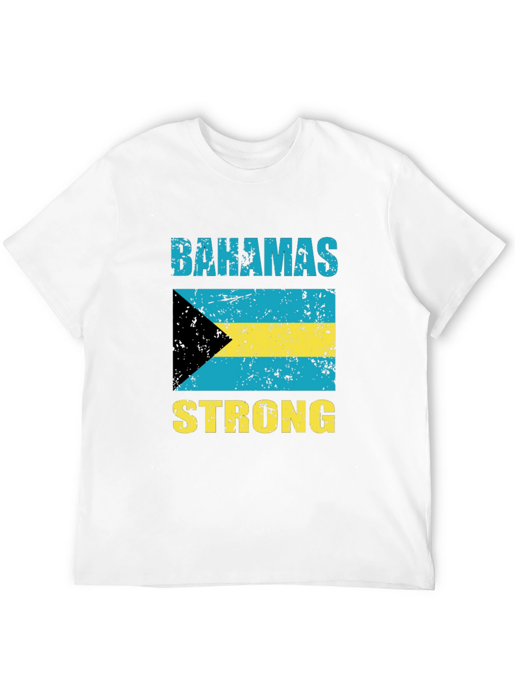Camiseta Bahamas Strong Negro Algodón Diseño Bandera