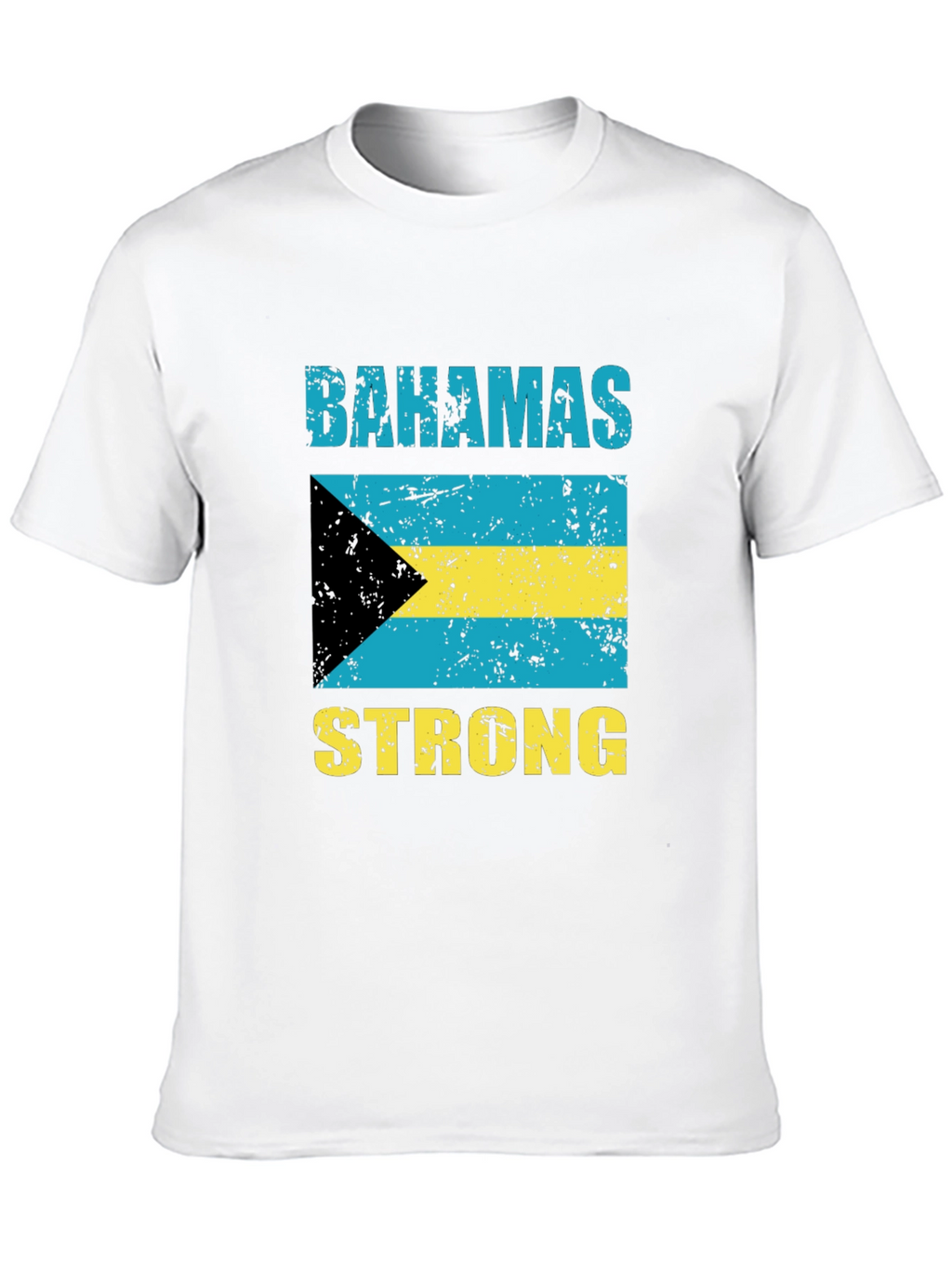 Camiseta Bahamas Strong Negro Algodón Diseño Bandera