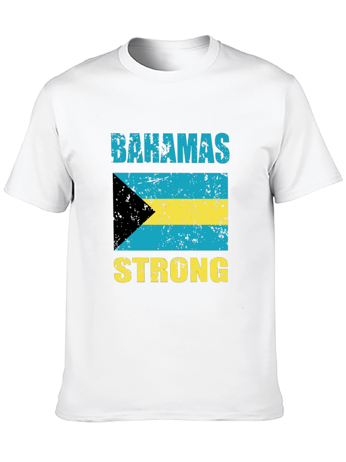 Camiseta Bahamas Strong Negro Algodón Diseño Bandera
