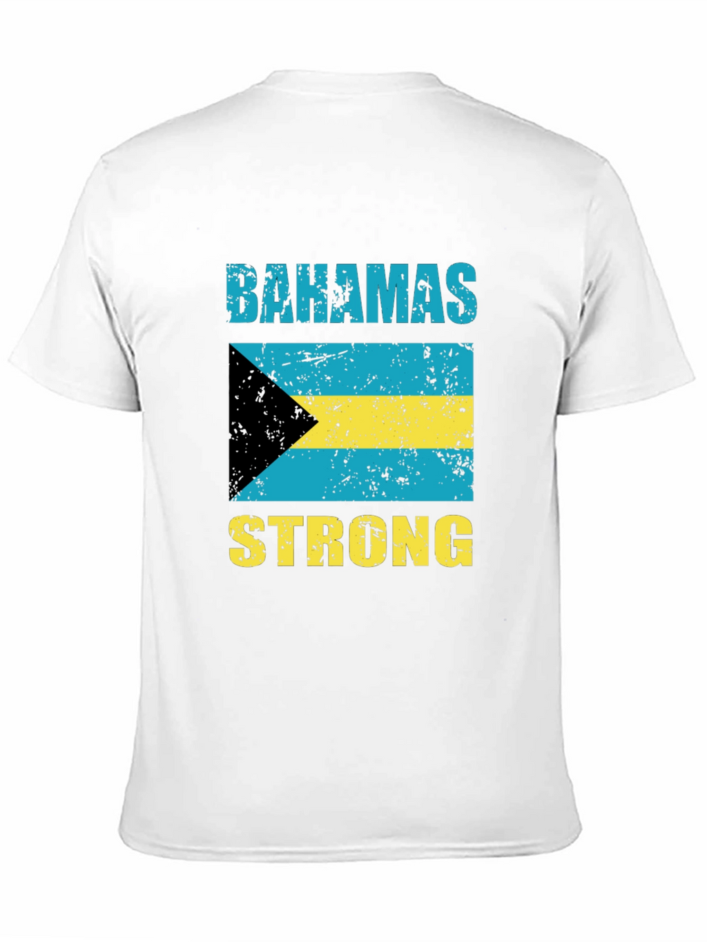Camiseta Bahamas Strong Negro Algodón Diseño Bandera