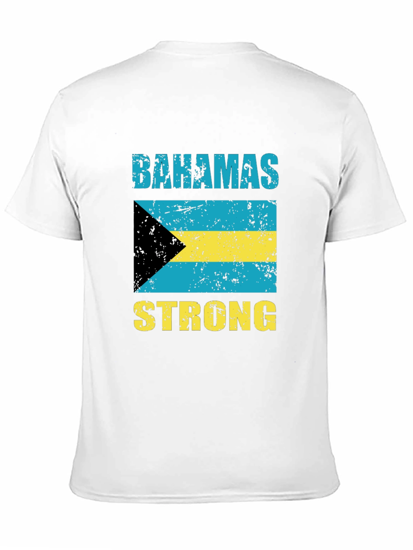Camiseta Bahamas Strong Negro Algodón Diseño Bandera