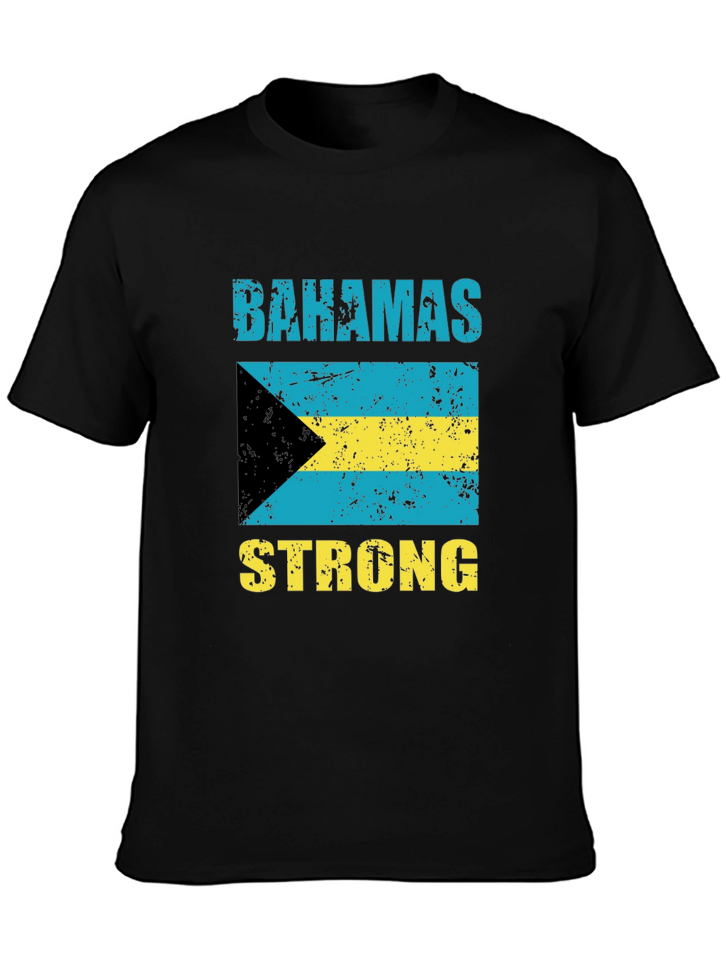 Camiseta Bahamas Strong Negro Algodón Diseño Bandera