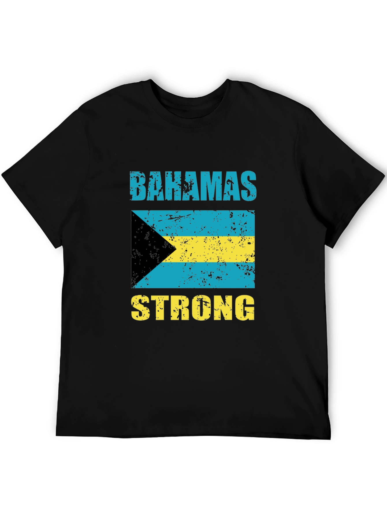 Camiseta Bahamas Strong Negro Algodón Diseño Bandera