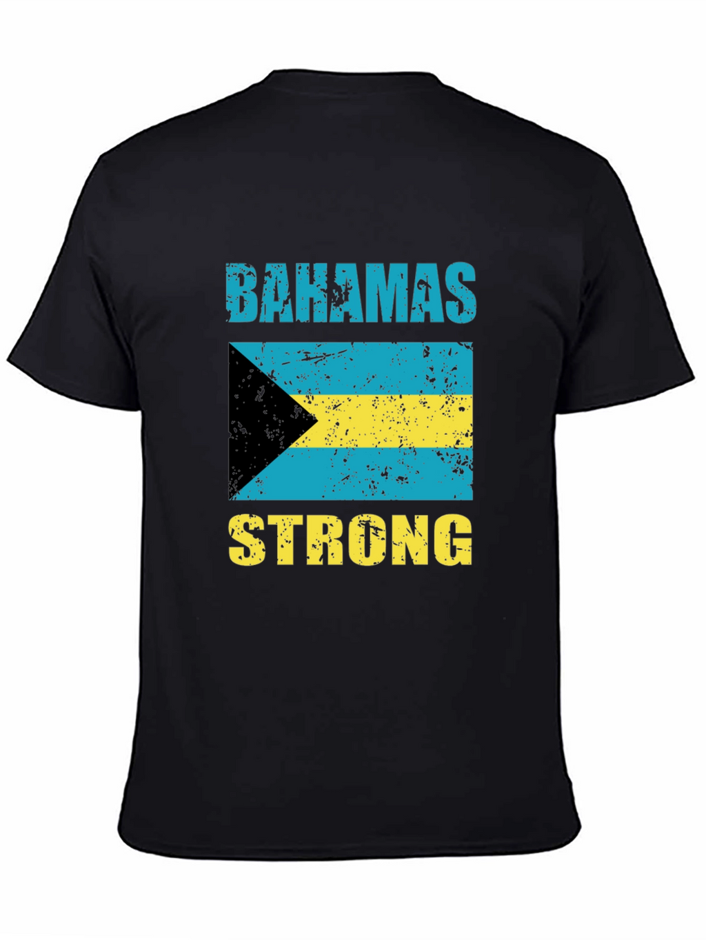 Camiseta Bahamas Strong Negro Algodón Diseño Bandera