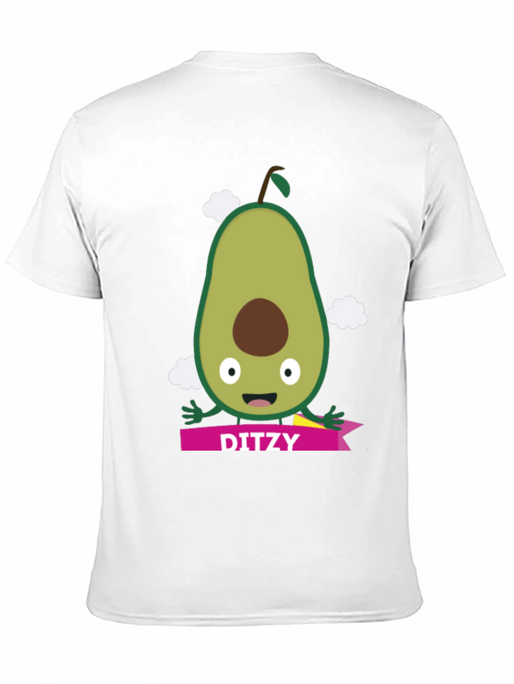 Camiseta Negra con Aguacate Ditzy para Hombre