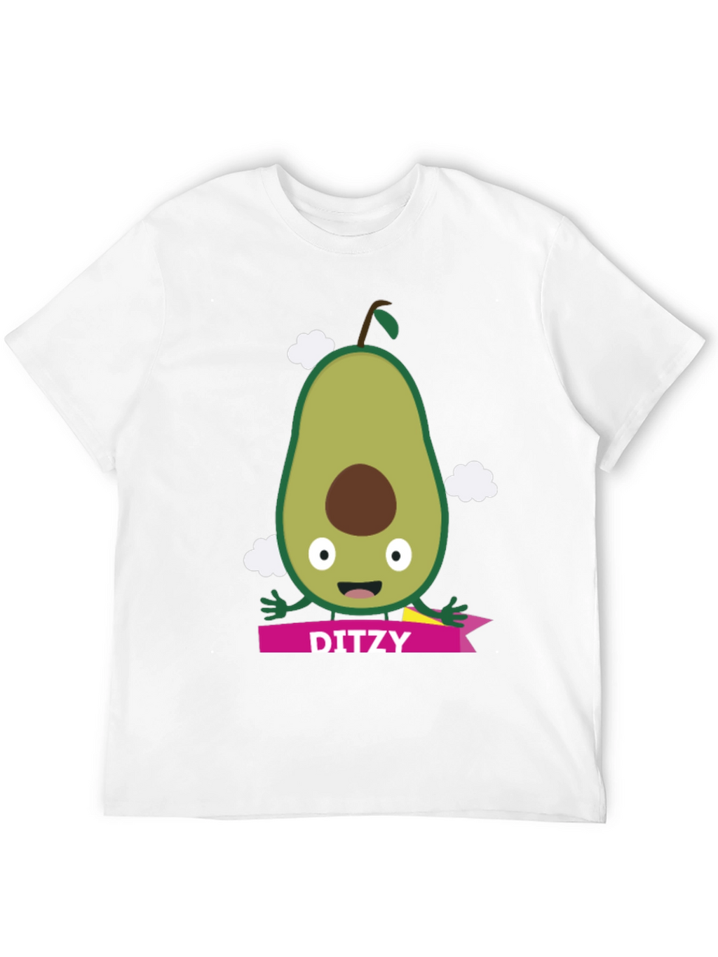 Camiseta Negra con Aguacate Ditzy para Hombre