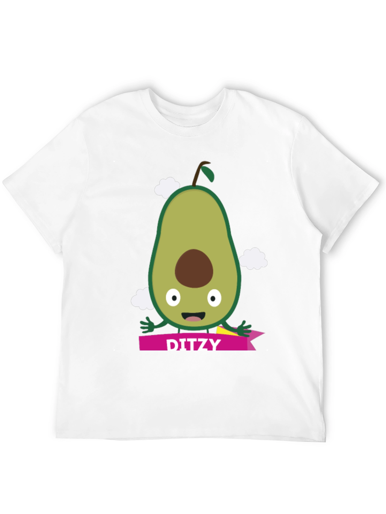 Camiseta Negra con Aguacate Ditzy para Hombre
