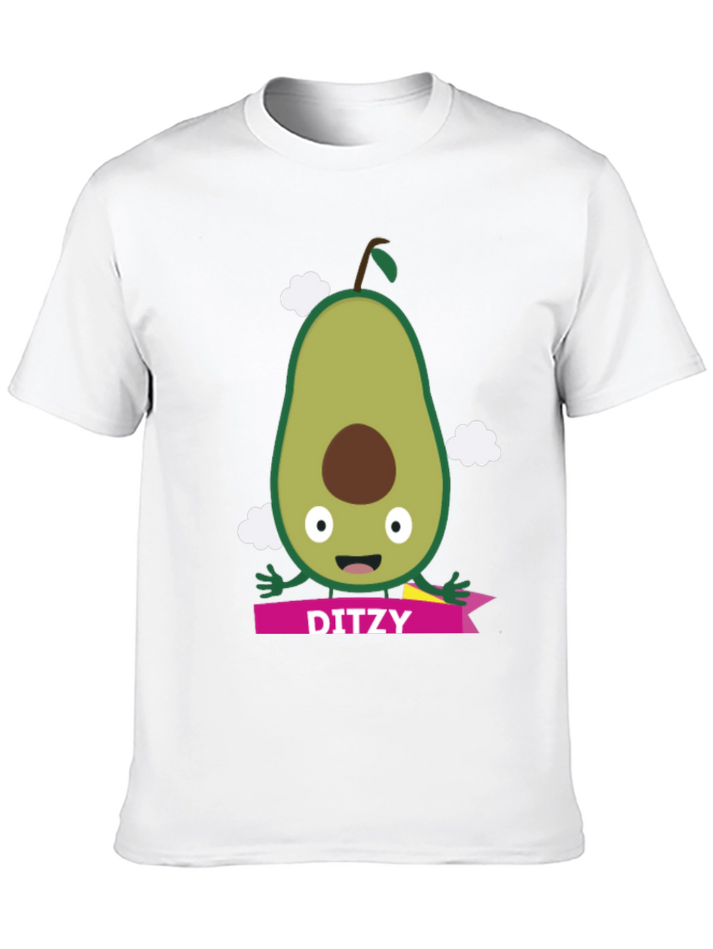 Camiseta Negra con Aguacate Ditzy para Hombre