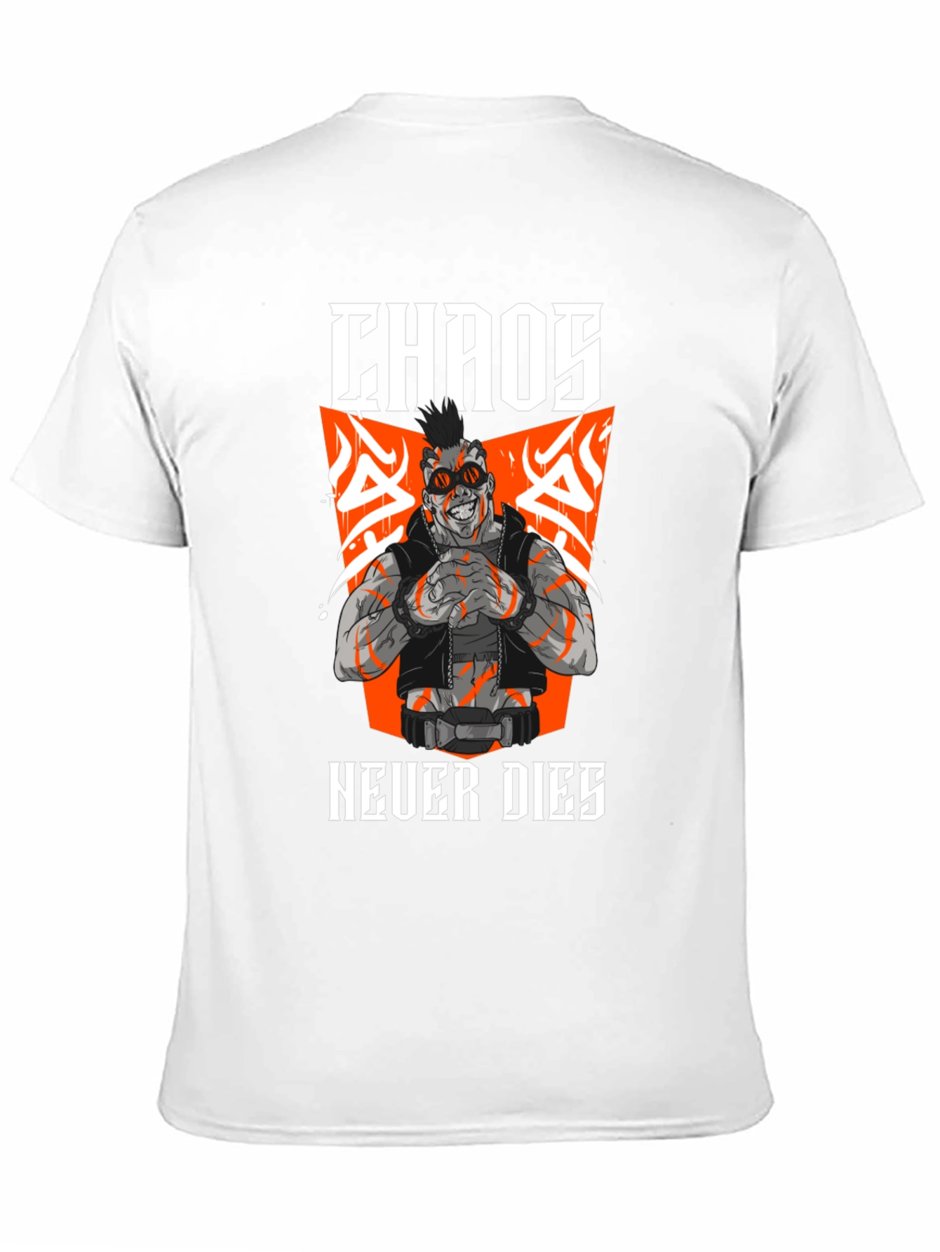 Camiseta Negra Chaos Never Dies Estilo Cyberpunk