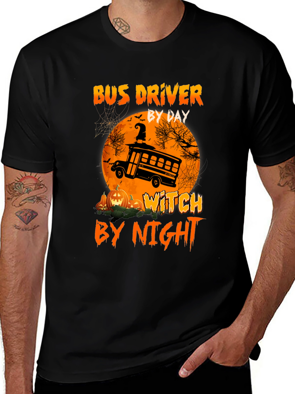 Camiseta Halloween Conductor Autobús/Bruja