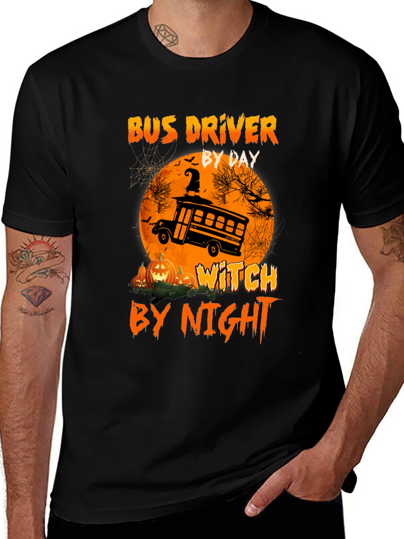 Camiseta Halloween Conductor Autobús/Bruja