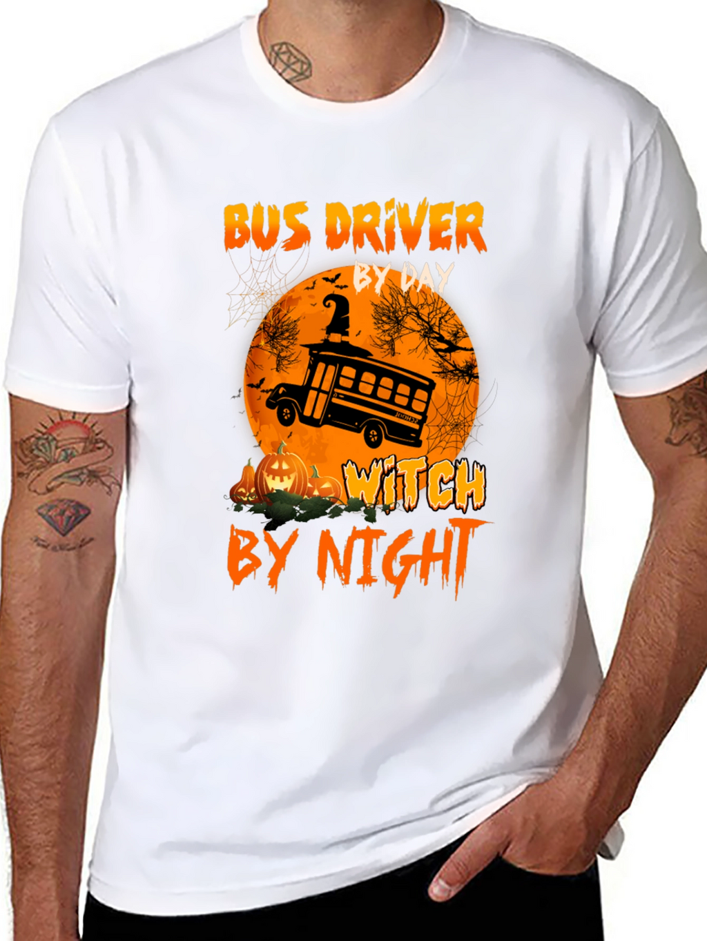 Camiseta Halloween Conductor Autobús/Bruja