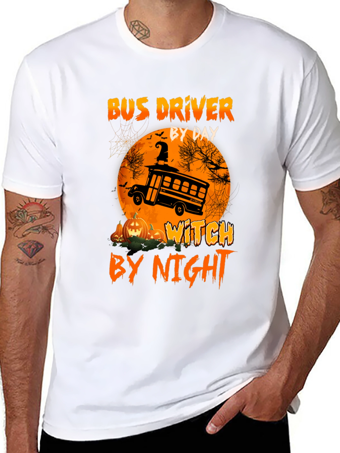 Camiseta Halloween Conductor Autobús/Bruja
