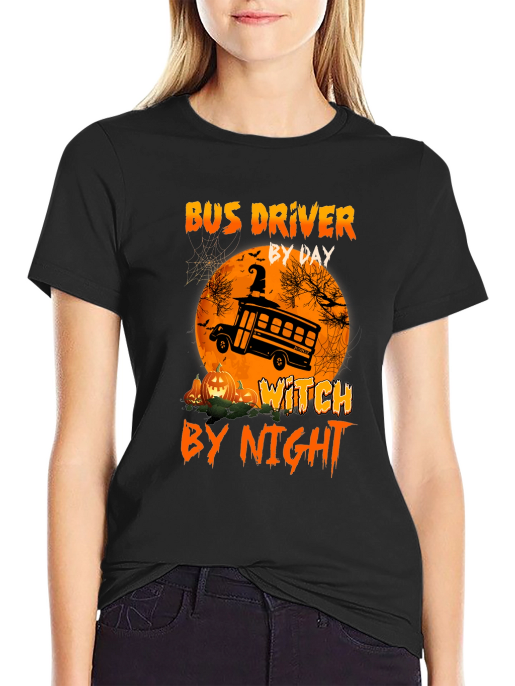 Camiseta Halloween Conductor Autobús/Bruja