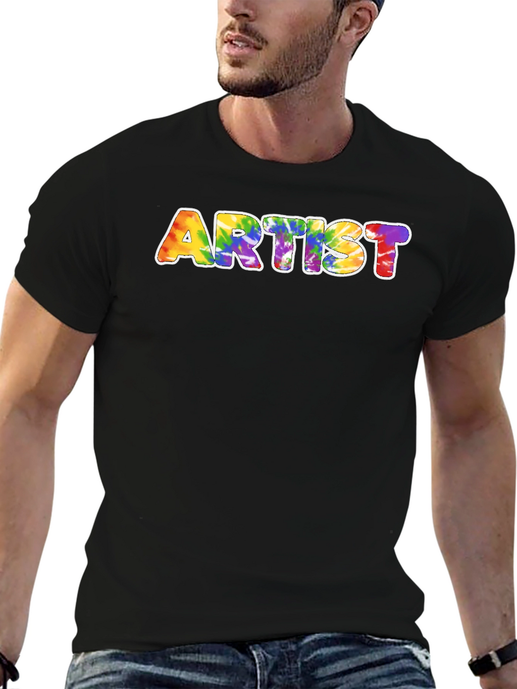 Camiseta Negra Artista Tie-Dye