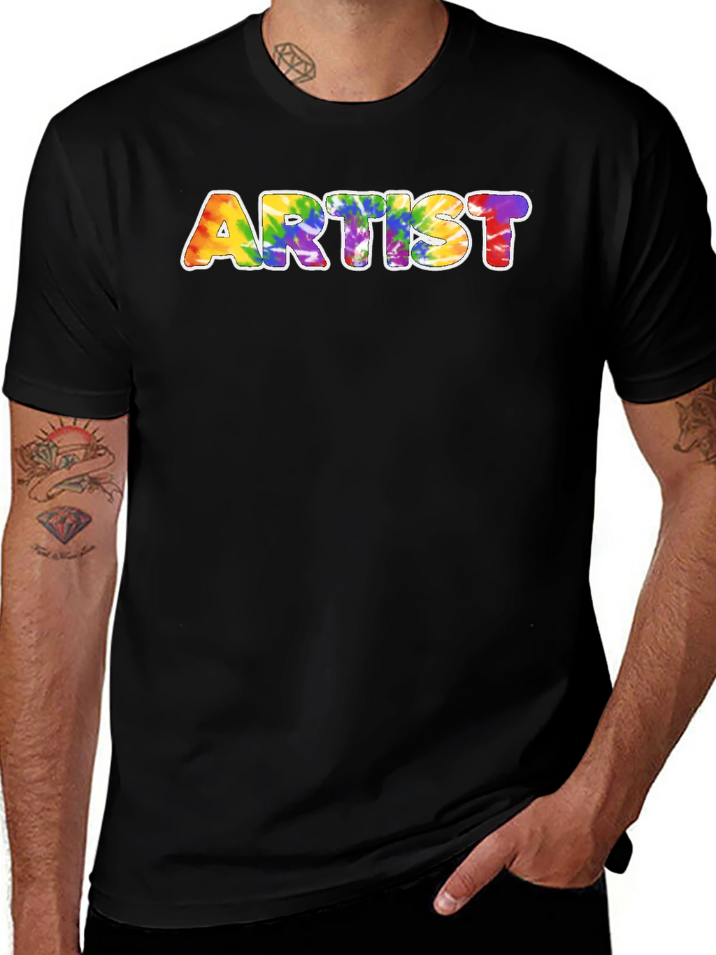 Camiseta Negra Artista Tie-Dye