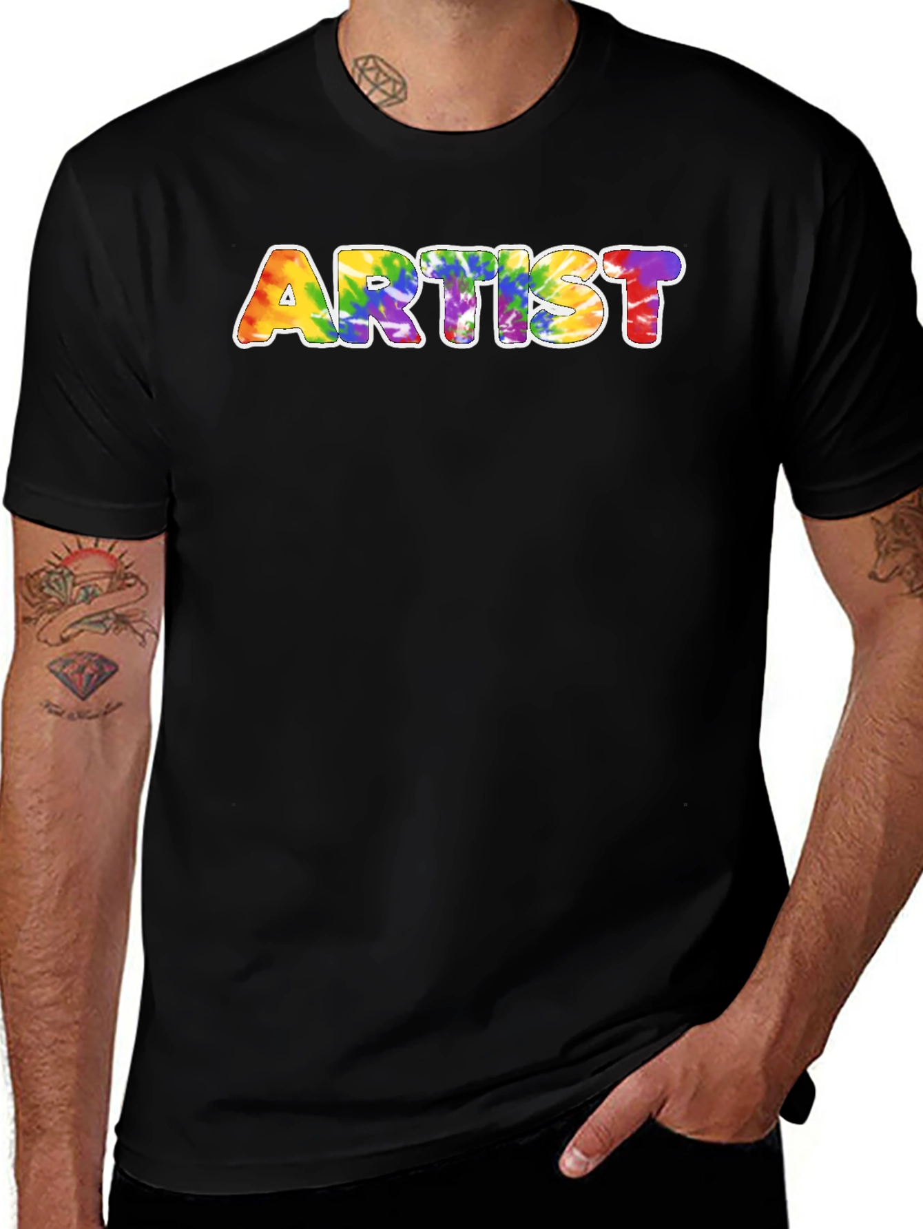 Camiseta Negra Artista Tie-Dye