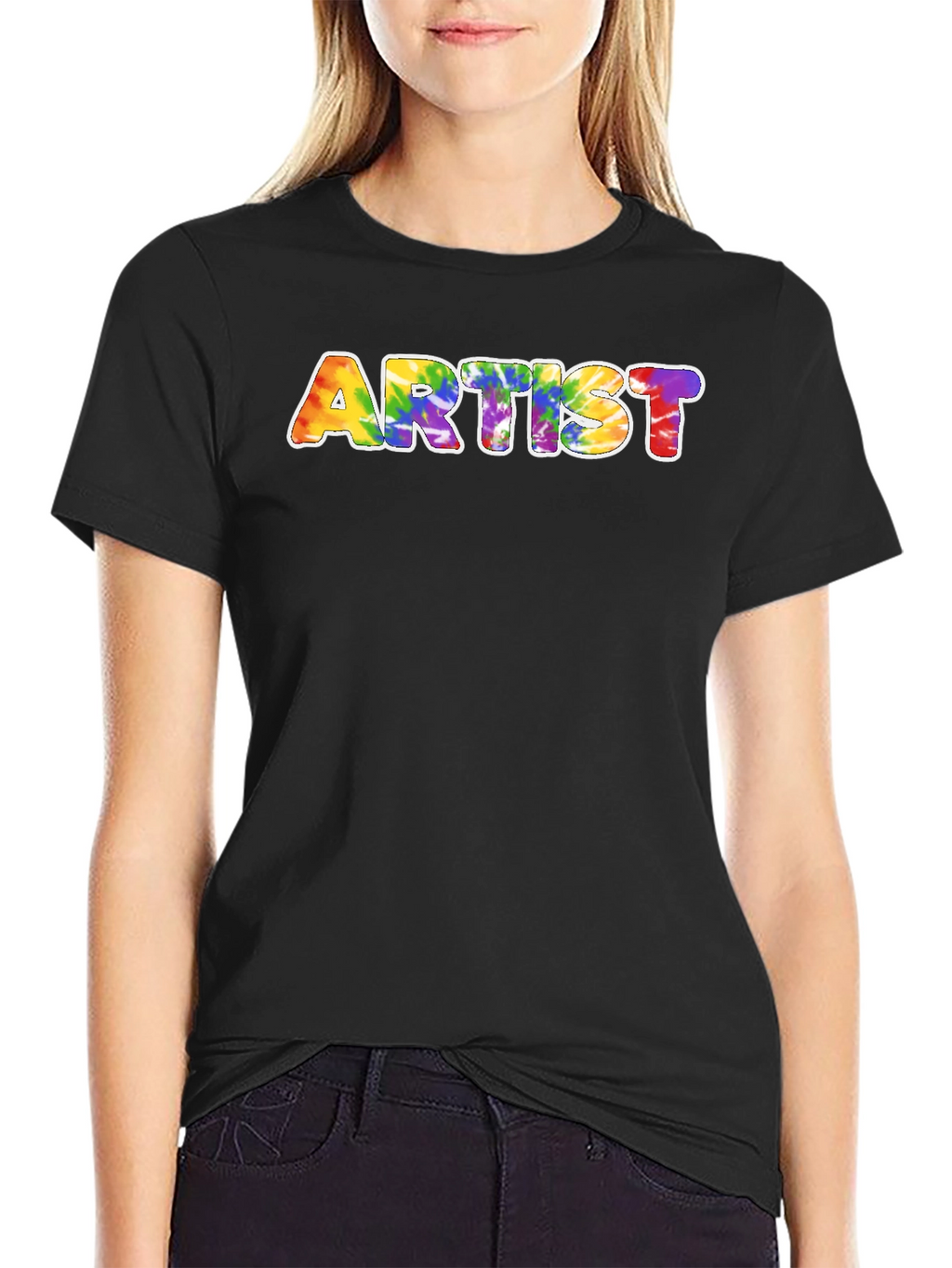 Camiseta Negra Artista Tie-Dye