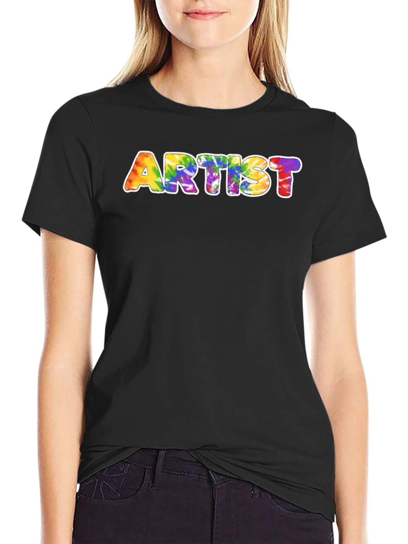 Camiseta Negra Artista Tie-Dye