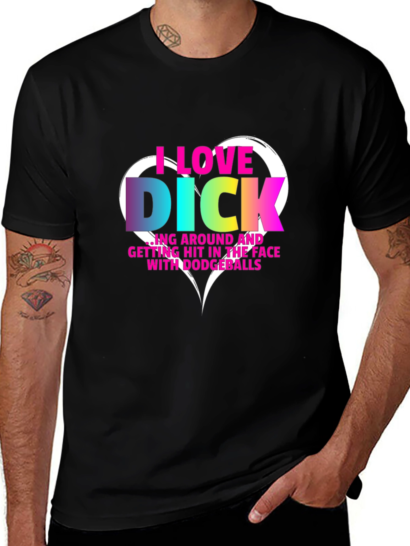 Camiseta Negra con Diseño Atrevido I Love D...