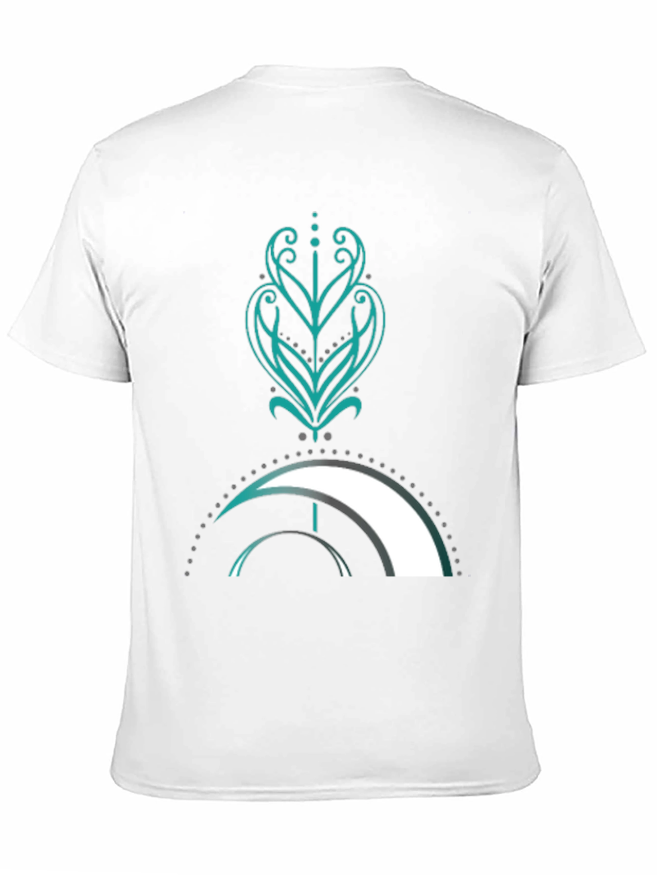 Camiseta Negra con Diseño Abstracto Turquesa