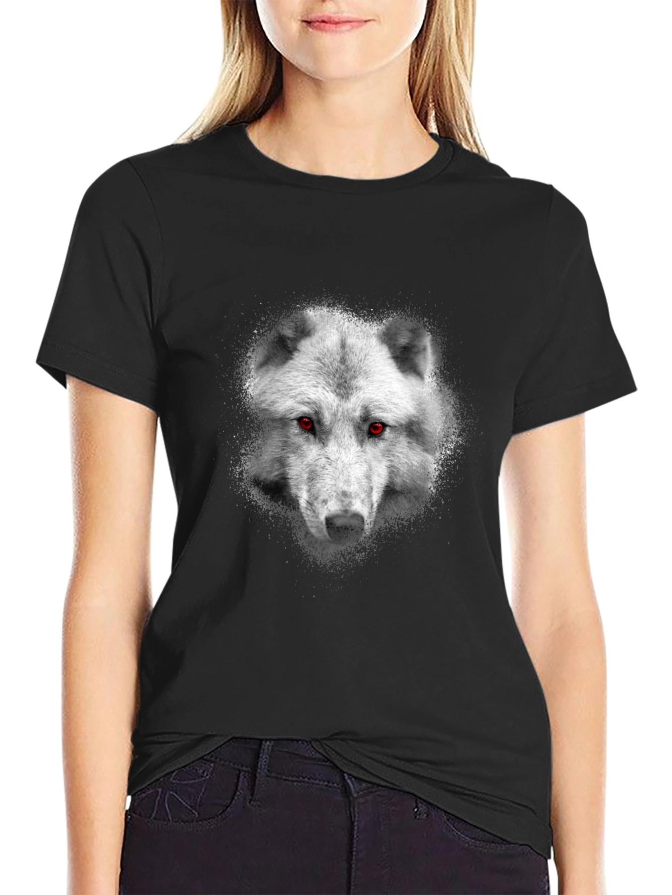 Camiseta Hombre Lobo Ojos Rojos - Estilo Único