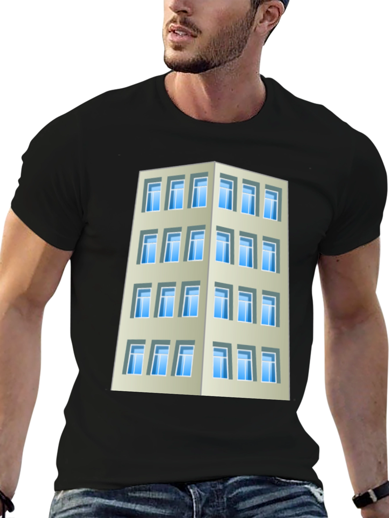 Camiseta Hombre Edificio Urbano Diseño Original