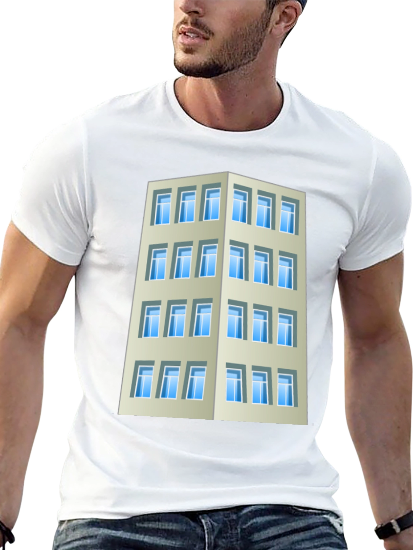 Camiseta Hombre Edificio Urbano Diseño Original