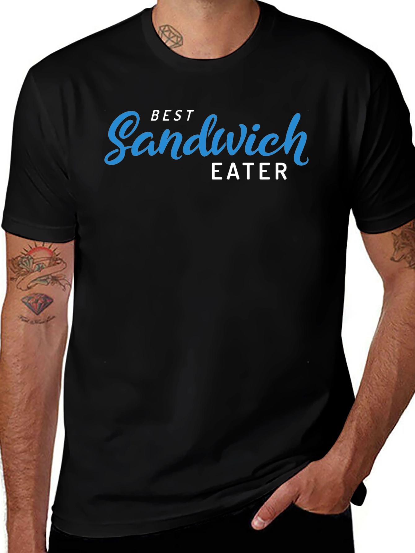 Camiseta Negra Best Sandwich Eater para Amantes de los Sándwiches