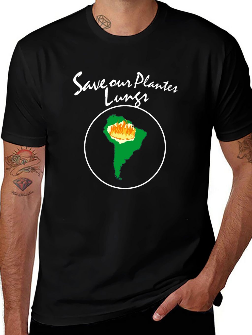 Camiseta Negra - Salva Nuestros Pulmones
